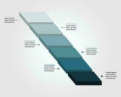 square template for infographic for presentation for 6 element vector