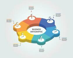 circle template for infographic for presentation for 6 element vector