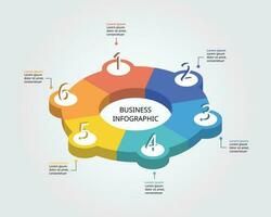 plantilla de círculo para infografía para presentación de 6 elementos vector