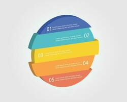 circle template for infographic for presentation for 5 element vector