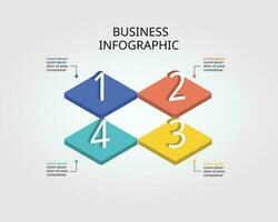 square chart template for infographic for presentation for 4 element vector