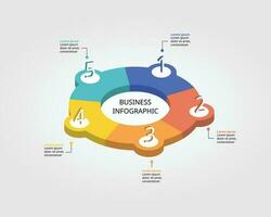 circle template for infographic for presentation for 5 element vector