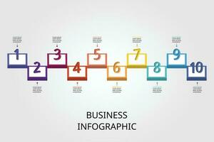 square chart template for infographic for presentation for 10 element vector