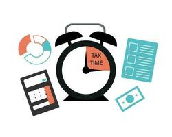 tax time for preparation of Year end tax to calculate and submit your income tax yearly vector