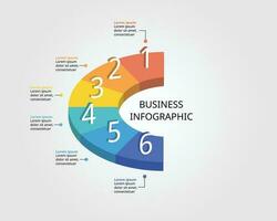 circulo tarta gráfico modelo para infografía para presentación para 6 6 elemento vector