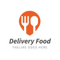 Fork Spoon Design Inspiration with Sign symbol,Located pin Isolated in flat style. can be used Food delivery Logo. restaurant vector