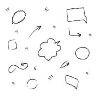 clouds signs arrows doodle icons sets elements vector