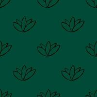 flowers green nature pattern doodle hand drawn vector