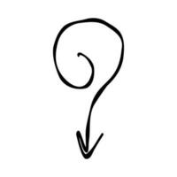 arrow question drop down doodle line icon vector