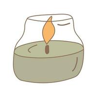 candle cozy home green fire element icon vector