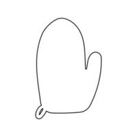 kitchen mitten line doodle cook element icon vector