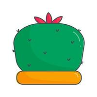 cactus verde agujas maceta amarillo icono elemento vector