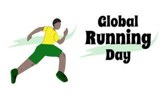 Global Running Day, idea for a poster, banner, flyer or postcard on a socially significant topic vector