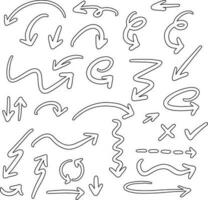 Hand drawn arrow vector icons set. sketch arrow design for business plan and education.