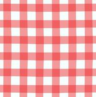 Seamless red pattern linen gingham checkered blanket tablecloth, Country fabric material backgrounds vector