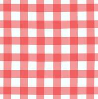 Seamless red pattern linen gingham checkered blanket tablecloth, Country fabric material backgrounds vector