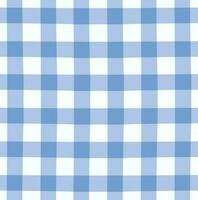 Seamless blue pattern linen gingham checkered blanket tablecloth, Country fabric material backgrounds vector