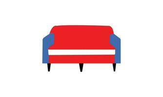 Vector minimalist seating sofa with an elegant color combination on a white background