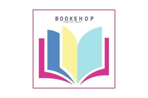 Book logo vector illustration, with several sheets of colorful paper visible to attract buyers