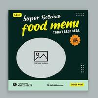 Food social media promotion and banner post design template vector