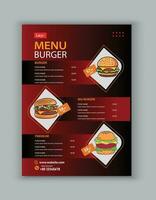 modern restaurant menu for fast food vector