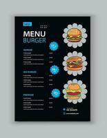 modern restaurant menu for fast food vector