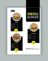 modern restaurant menu for fast food vector