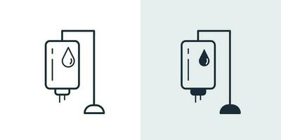 blood bag icon in outline and vector style design, hospital, and medicine, iv bag, intravenous bag illustration