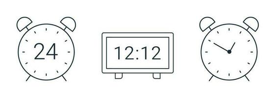 alarm clock icon set Vector. Time and clock, timer icons vector