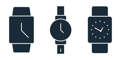 reloj icono vector, relojes, digital y automático mano relojes valores ilustración vector