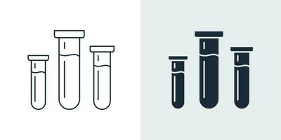 Laboratory test tube icon set. chemistry, and medical design element vector