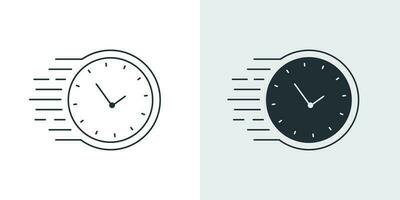 speed time clock vector icons set, quick time icon