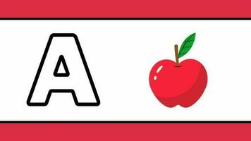 uma para maçã b para bola Inglês alfabeto uma para z animação crianças Aprendendo vídeo video