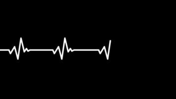 Heartbeat Pulse Rate animation Alpha channel. Electrocardiogram beeping trace in Heart rate monitor. Blood pressure Pulse trace. Heart rhythm EKG or ECG. Monitoring Patient Health Condition. video