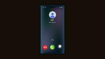 Incoming Call with Accept and Decline Option animation on Alpha Channel. Talking call screen phone calling and Phone ring User Interface Animation with Timer smartphone. Answering to incoming call. video