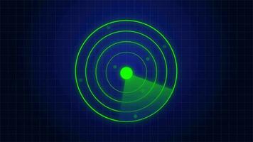 Radler suchen Ziele Sicherheit Konzept Radler hud Technologie Hintergrund Animation. Scan Radler Scanner Spinnen und Überprüfung Betrieb Einzelheiten. Ort Erkennung Militär- Überwachung Technologie. video