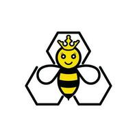 abeja logo modelo vector icono