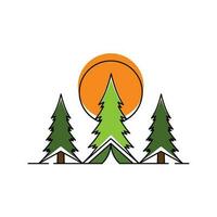 Camp tent element Vector icon design illustration Template