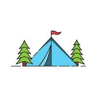 Camp tent element Vector icon design illustration Template