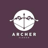 Archer Logo, Archery Arrow Vector, Elegant Simple Minimalist Design, Icon Symbol Illustration Template vector
