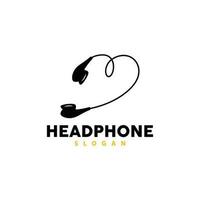 Headphone Logo, Music Listening Device Vector, Elegant Minimalist Simple Design, Silhouette Icon Illustration vector