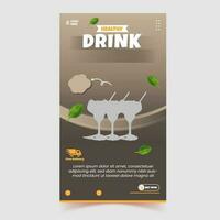 Lemon drink can with crystal ice cubes, Fresh lemon soda drink, citrus fruit juice can in ice cubes splash, vector product ad background, ice lemon tea beverage