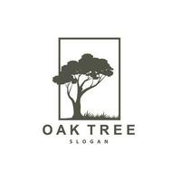 Oak Tree Logo, Nature Tree Plant Vector, Minimalist Simple Design, Illustration, Silhouette, Template vector