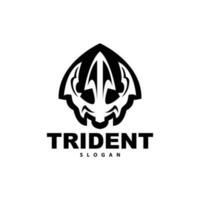 Trident Logo, Vector Magic Spear of Poseidon Neptune, Triton King Design, Template Icon Brand Illustration