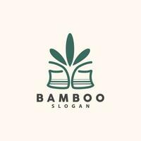 Bamboo Logo, Green Plants Vector, Simple Minimalist Design, Illustration Template vector