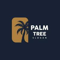 Palm Tree Logo, Beach Vector, Summer Design, Silhouette Symbol Illustration vector