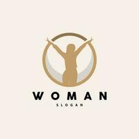 Woman Logo, Wellness Girl Photo Pose Vector, Beauty And Elegance Design, Template, Illustration, Silhouette vector