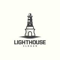 Lighthouse Logo, Sea Tower Vector, Template Design, Illustration Simple Minimalist vector