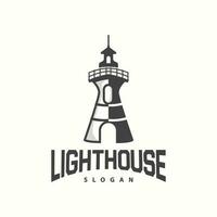 Lighthouse Logo, Sea Tower Vector, Template Design, Illustration Simple Minimalist vector