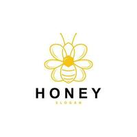 Honey Logo, Honey Bee Animal Vector, Livestock Design Simple Minimalist Icon Symbol Illustration vector